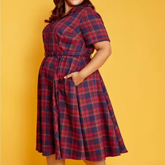 open lace back dress Getaway Dress - Mad Plaid